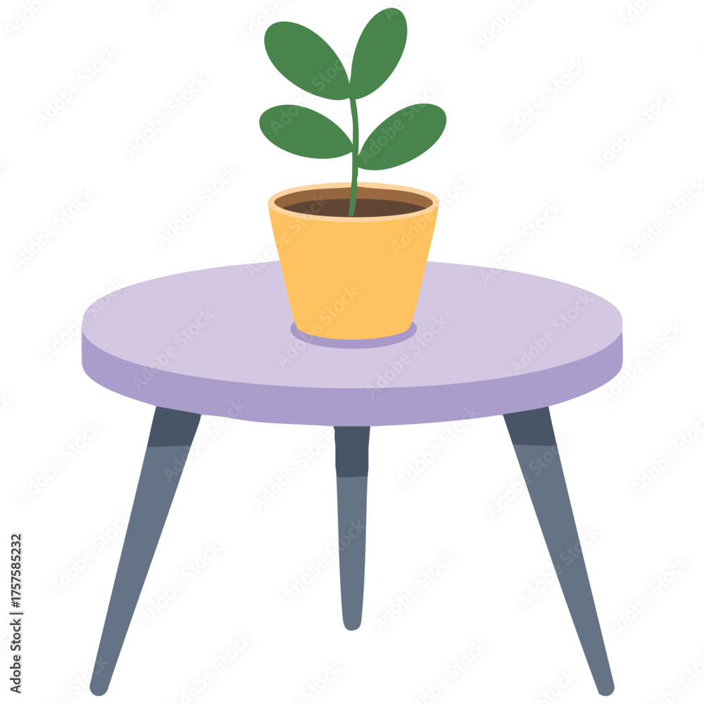 Fototapeta premium indoor potted plant table decoration isolated vector illustration on white background