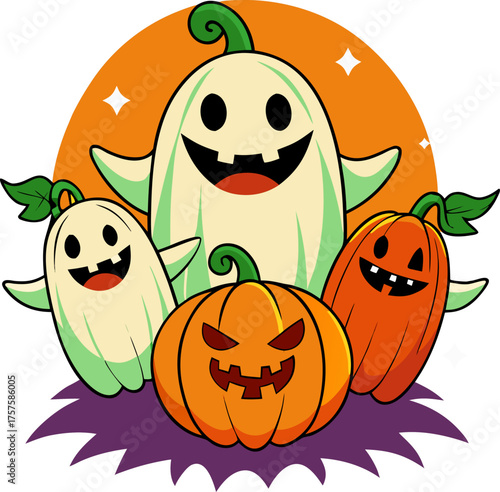 Pumpkin ghosts or fairies