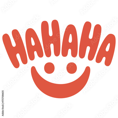 Funny laugh sticker label design vector illustration