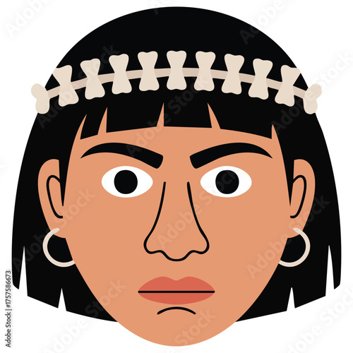 Female caveman mask party celebration vector