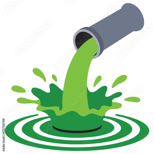 Industrial waste pipe discharging pollution into environment