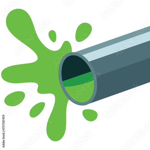 Factory drainage pipe releasing chemical contamination