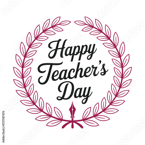 Happy Teacher's Day Typography Design . 
