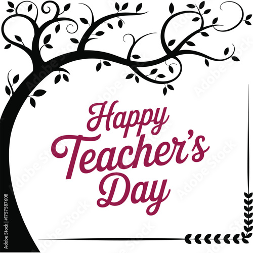 Happy Teacher's Day Typography Design . 
