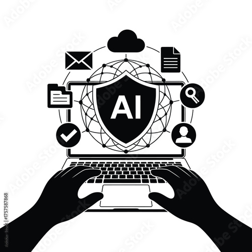 Artificial intelligence security and data protection concept
