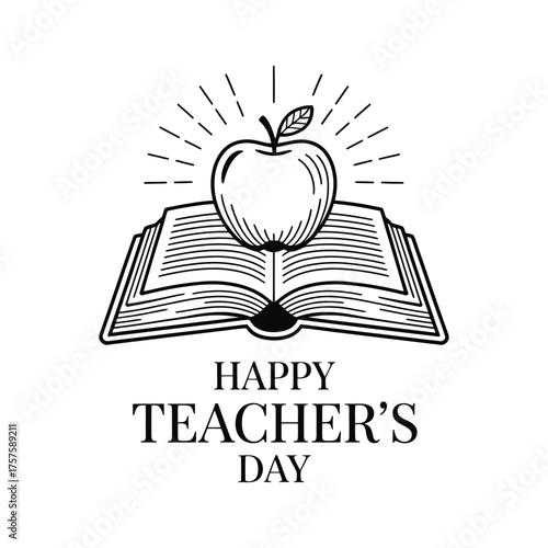 Happy Teacher's Day Typography Design . 
