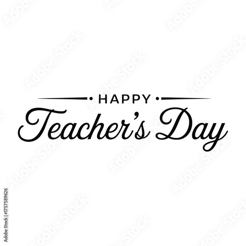 Happy Teacher's Day Typography Design . 
