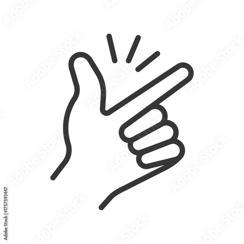 easy icon, finger snapping, ease of use, linear vector illustration eps10