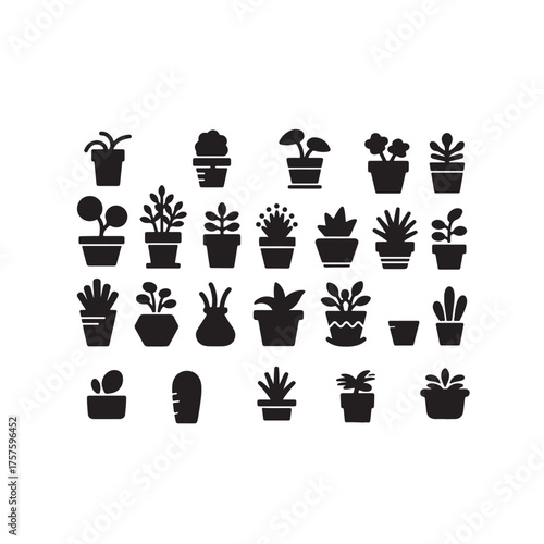 Black silhouette vector icons set of coffee and tea cups, mugs, and pots  and restaurant menu design