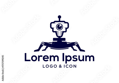 camera robot logo icon vector