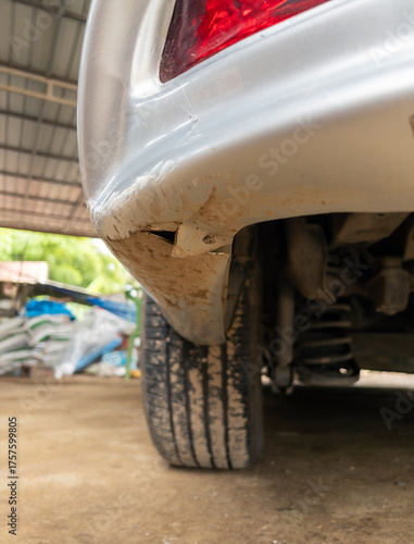 Rear Bumper Crack from Reversing Accident.