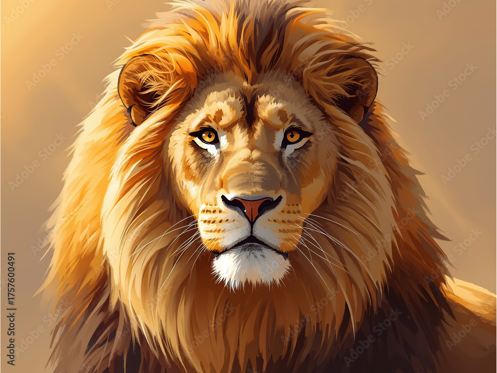 Fototapeta premium lion head portrait