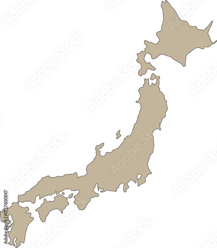 Editable Simple Map of Japan for Travel Guides