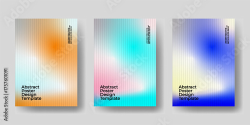 Soft Blue Glass Texture Poster — Abstract Frosted Transparency with Vertical Ripple Distortion and Reeded Blur Aesthetic