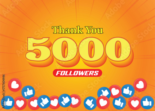 5000 followers banner, 20k social media followers and subscribers template,
congratulation banner for fans, 10K followers text 3d illustration with yellow background. 2000k, 3000k, 4000k,