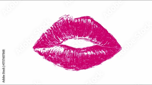 Pink lipstick kiss animation showing gradual change in shape