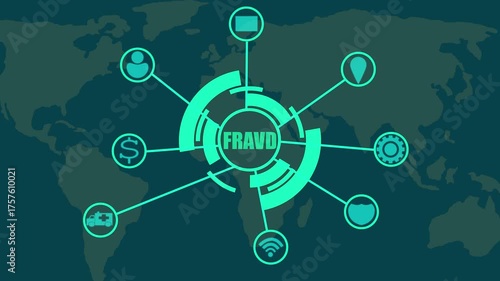 Global Fraud Network Connection Concept with World Map Background scam crime