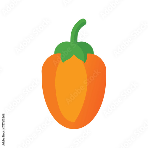Bright Orange Habanero Pepper Spicy Vegetable Icon