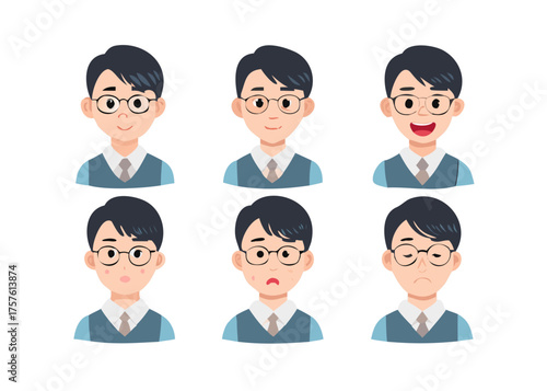 business people icons set