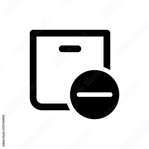 Illustration of a document icon with a minus symbol in a circle, indicating removal or deletion action