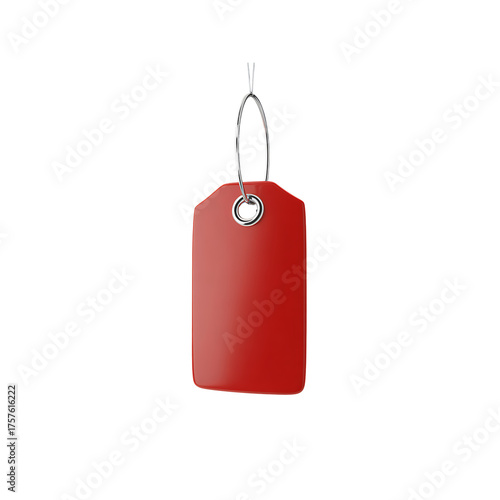 Red Price Tag Isolated on White Background