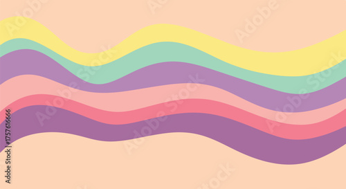 Abstract flowing pastel waves of color creating a gentle and soothing organic background pattern