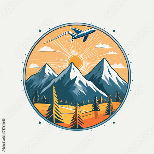 Retro Reise- und Abenteuerabzeichen ohne Schrift