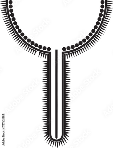 Abstract black zipper vector illustration for fashion and sewing concept of open and close clothing fastener design