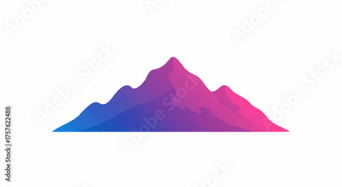 Gradient mountain range with blue to pink hues against a white background is displayed here