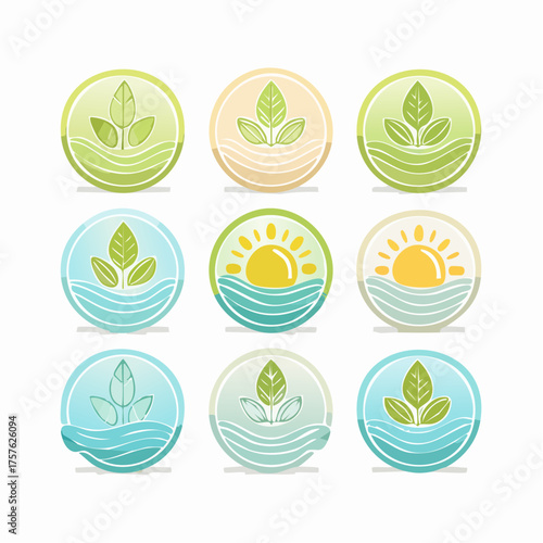 Umweltfreundliche Bio-Labels ohne Schrift