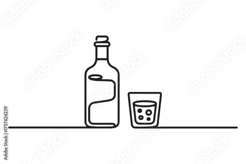 Thin line alcohol icon for mobile concepts and web apps. one line Icon drawing. with white background