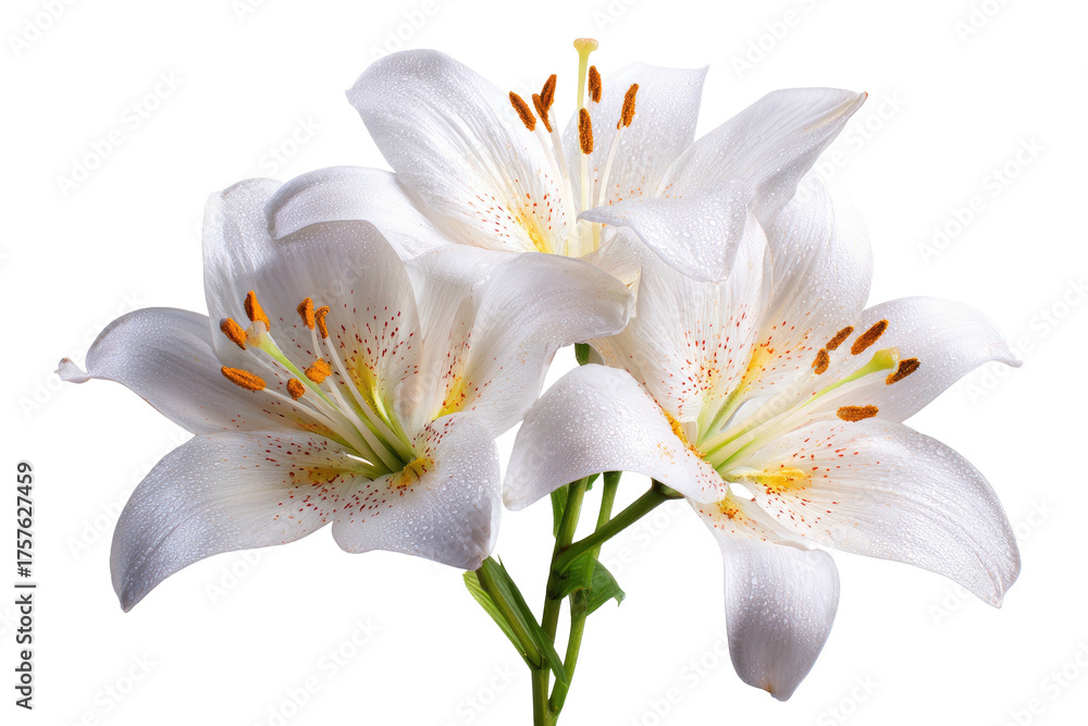 Fototapeta premium Close-up of three white lilies (1)