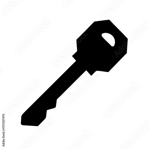 Illustration of a black key the key is a simple, modern design, and it is perfect for use in a variety of projects, such as websites, logos, and print materials