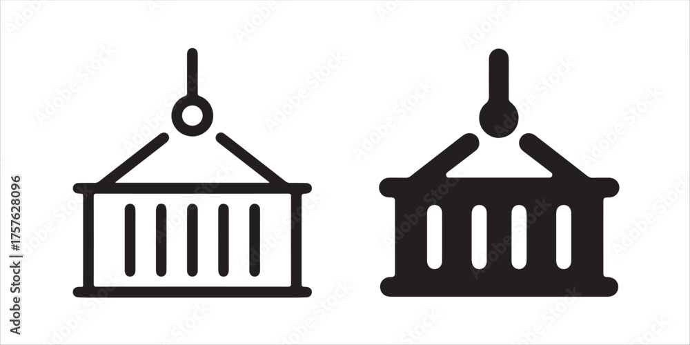 Fototapeta premium Efficient shipping container icons for modern logistics and global trade visualization, perfect for presentations and digital marketing campaigns vector illustration!