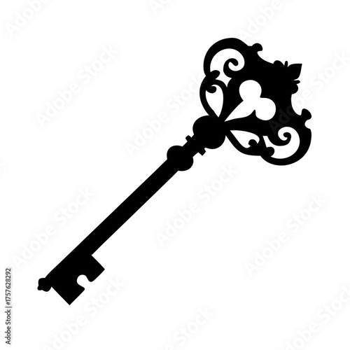 Vector art of an ornate key, a symbol of access, opportunity, and unlocking potential, its intricate design hinting at history, mystery, and the promise of new beginnings