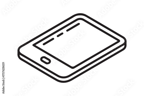 ebook reader minimal line web icon. simple vector illustration. concept for infographic, website or app. one line Icon drawing. with white background