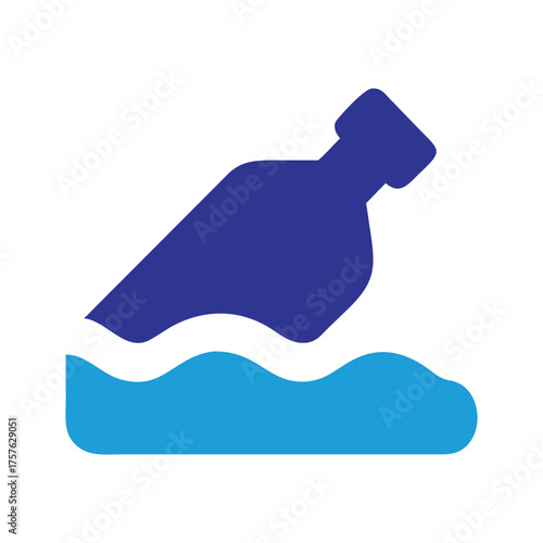 Plastic Bottle Floating in Water Pollution Concept Vector