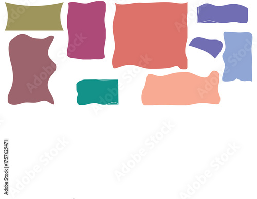 Abstract wavy rectangles with subtle grain texture background