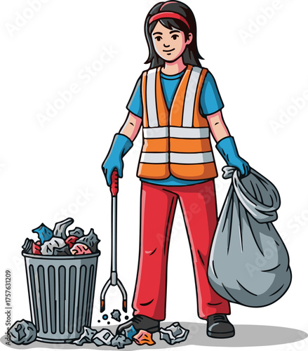 Girl Cleaning Up the Environment
