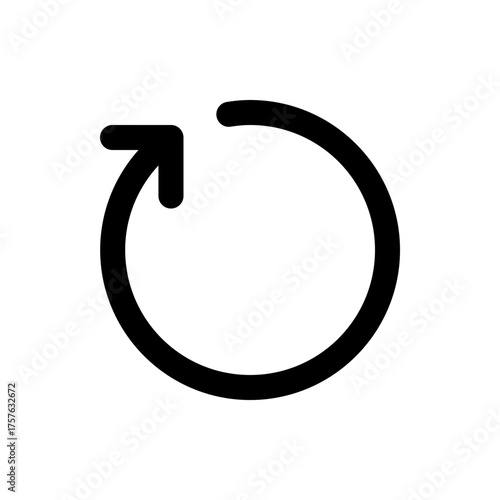 Circular arrow pointing left in a clockwise direction indicating a refresh or reload action icon symbol