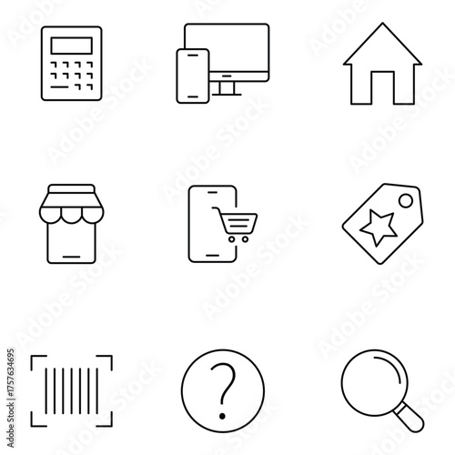 Ecommerce, retail interface icon vector illustration