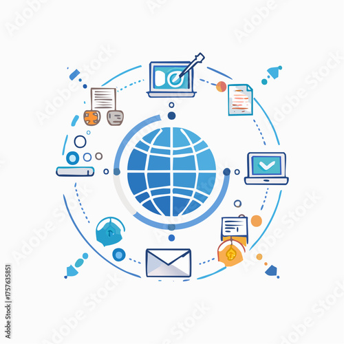 Moderne Technologie- und Digital-Icons Vektorset