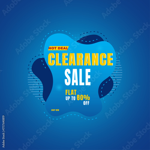 Mega Clearance Sale! Up to 80% Off ,ideal for e commerce promotion and social media marketing template.vector illustartion