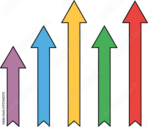 colorful arrows on white background