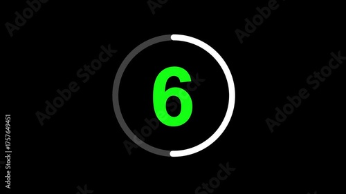 Countdown 10 to 1 number animated on a background