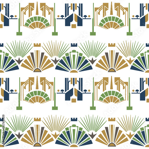 A seamless art deco vector background ideal for wallpapers, pattern fills, web page backgrounds, surface textures, and textiles—an art nouveau, modern geometric, decorative vintage backdrop