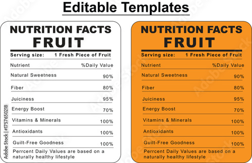 Healthy food product label features vitamins antioxidants guilt free benefits