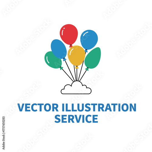 Vector illustration service featuring a balloon background