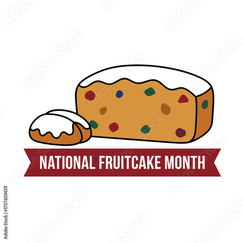 Christmas fruitcake, celebrated during National Fruitcake Month, includes traditional German stollen and classic fruit‑and‑nut Christmas cakes