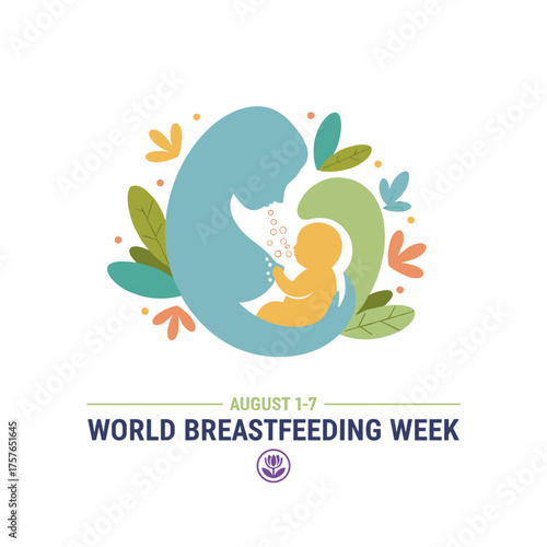 Vector illustration of the background for World Breastfeeding Week